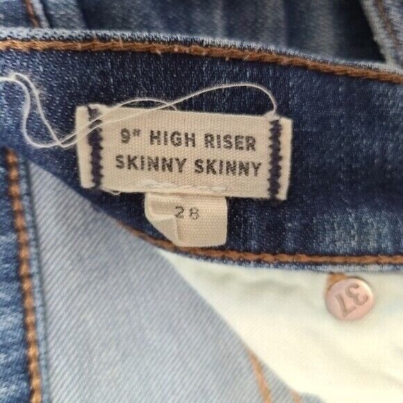 Madewell 9” High-Rise Skinny Jeans Torn Knee Edition Distressed Size 28 - Picture 6 of 6